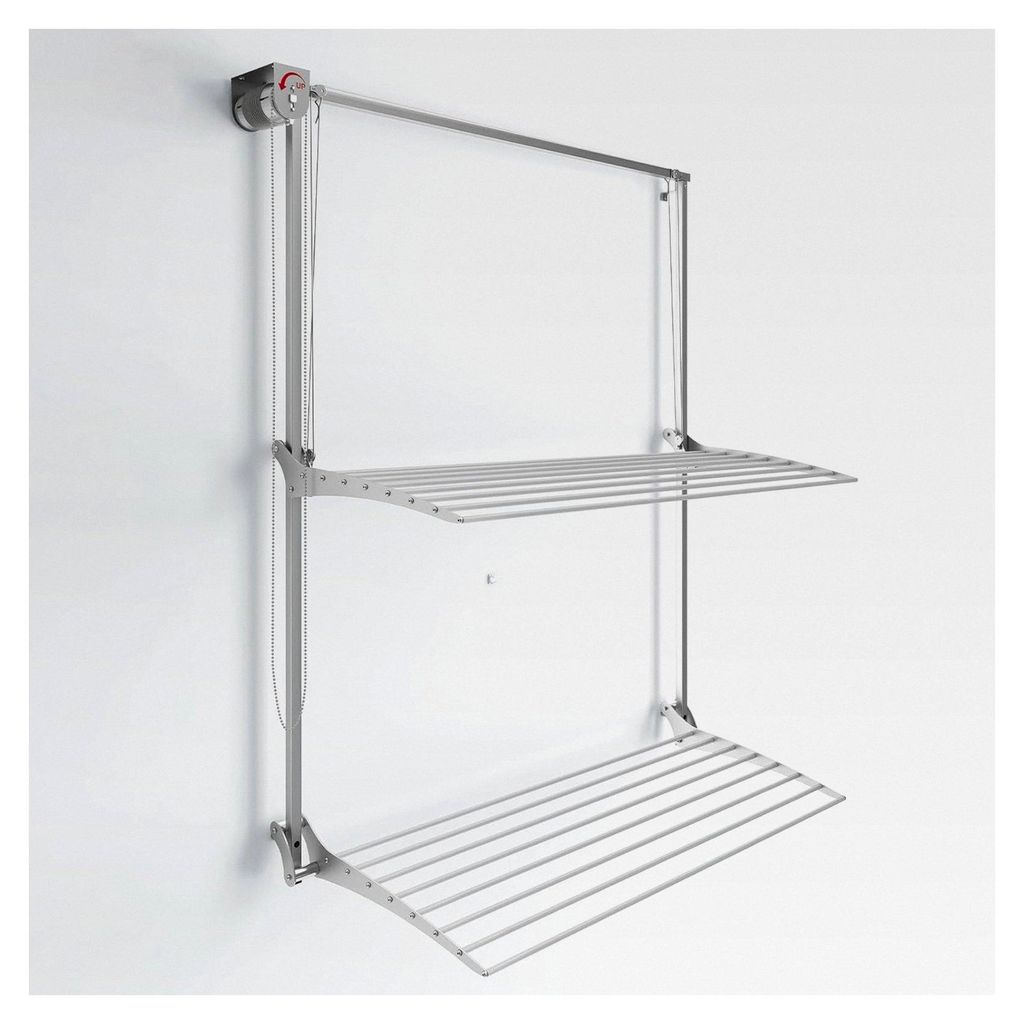 Wall Plus, Wand-Wäscheständer, wandmontierter ausziehbarer klappbarer Wäschetrockner aus Aluminium und Stahl 152x52x137 cm