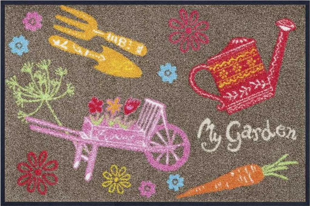 Paillasson tissé floral MARDEN 40x60 cm - Tapis d'entrée haute qualité