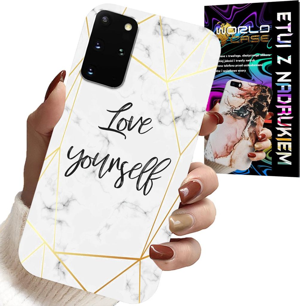 Gehäuse Für Samsung Galaxy S20 Plus - Weisser Marmor Mit Goldener Lünette Liebe Dich