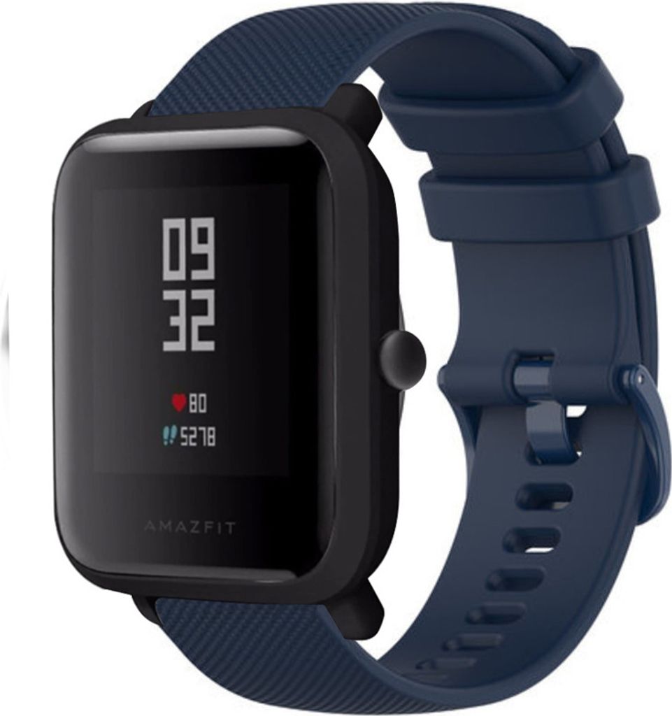 Strap-it Xiaomi Amazfit Bip Luxus Silikonarmband (Dunkelblau)
