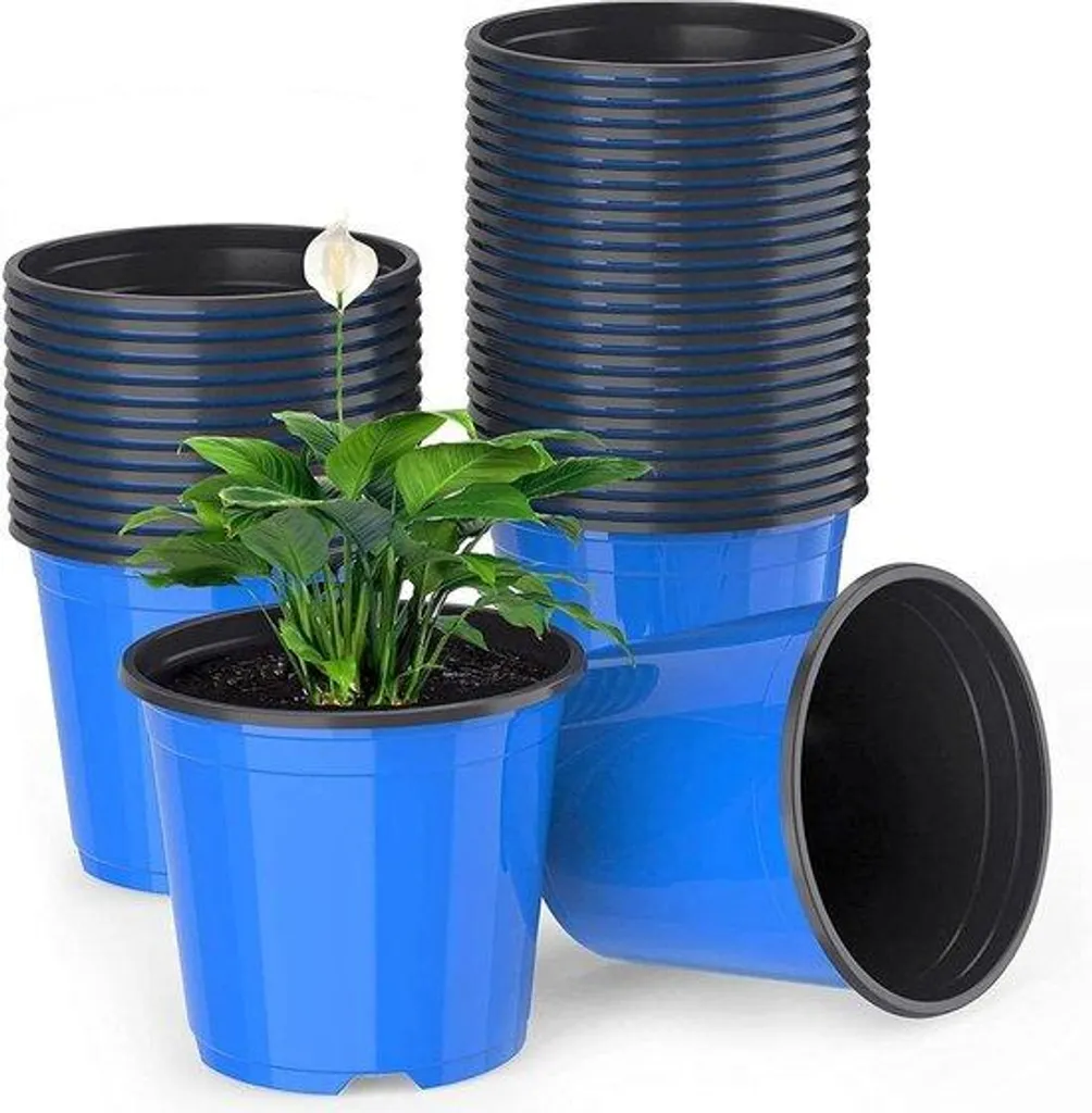 Pots de Culture Légers et Drainants Bleus 15x13 cm pour Semis - 50x