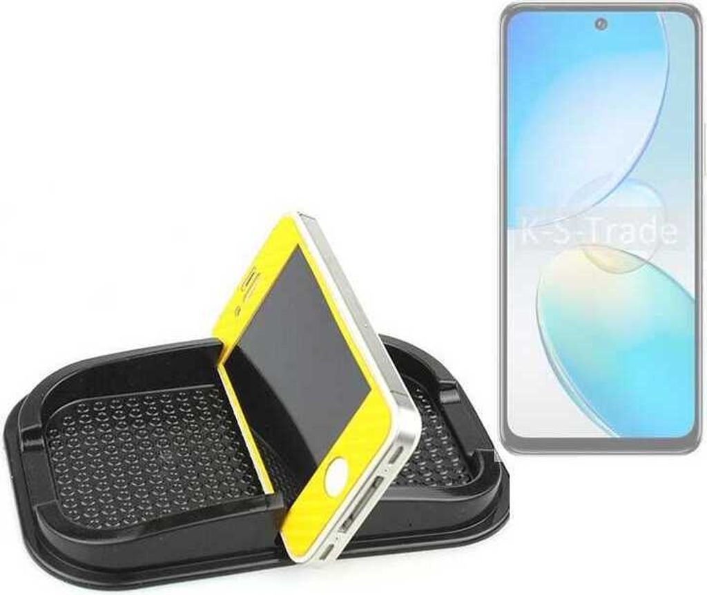 K-S-Trade Auto Anti Rutsch Matte Smartphone-Halter kompatibel mit Infinix Hot 12 Haft Pad Armaturenbrett Handy-Halterung Silikon