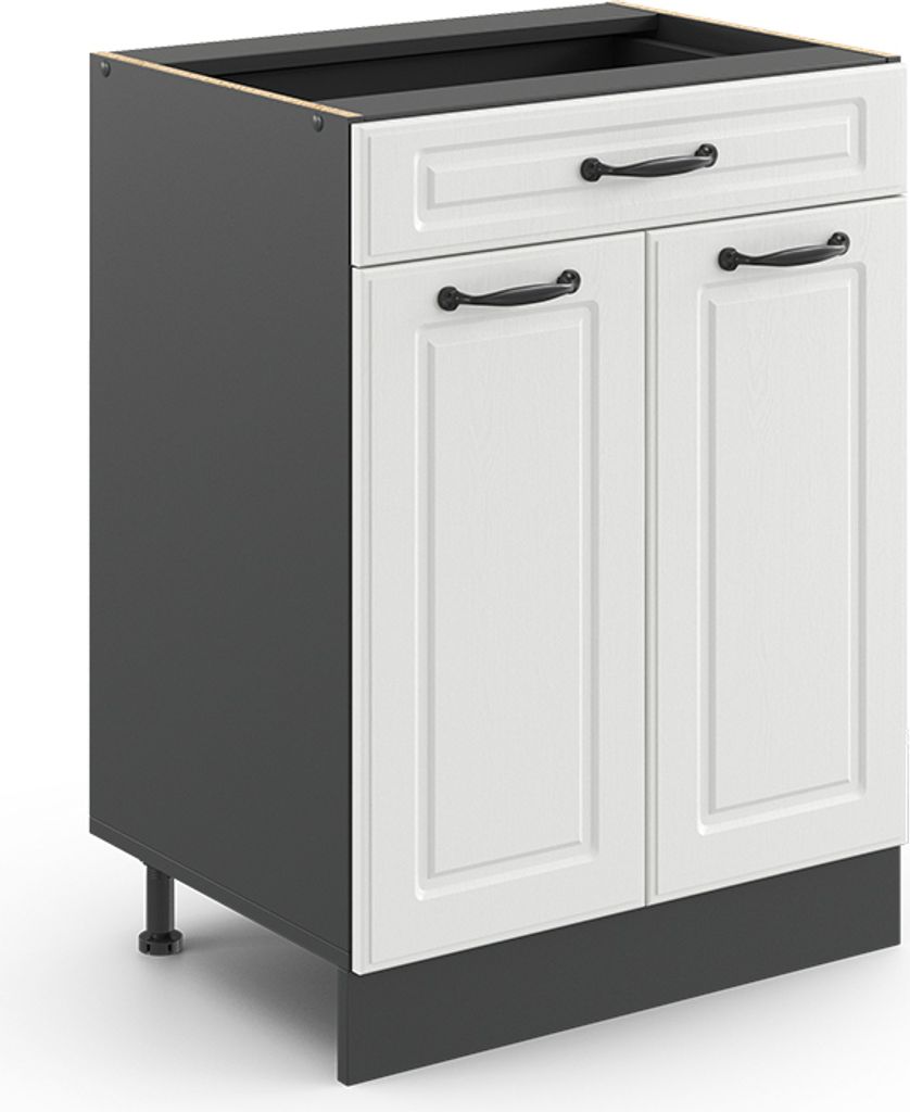 Mobiletto base per cucina Vicco R-Line Bianco rustico 60 cm Immagine del prodotto 