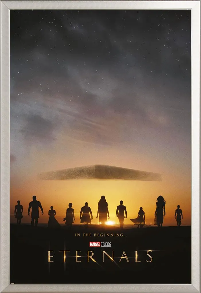 Affiche Marvel Eternals Shinsuke en cadre aluminium argenté 61x91,5cm