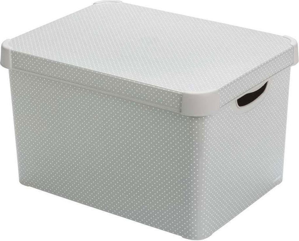 Curver ART DECO BOX L - grau mit Punkten