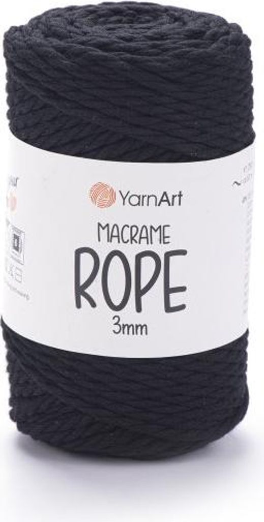 Yarn Art Macrame Rope 3 mm 63 m 750 Black Schnur Produktbild 
