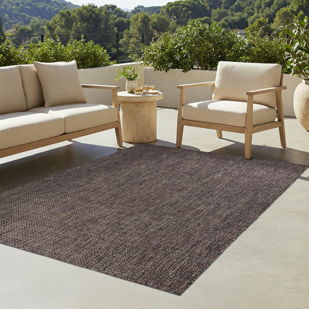 Tapiso Teppich YUCANA Outdoor Braun Balkon UV-beständig 180 x 250 cm