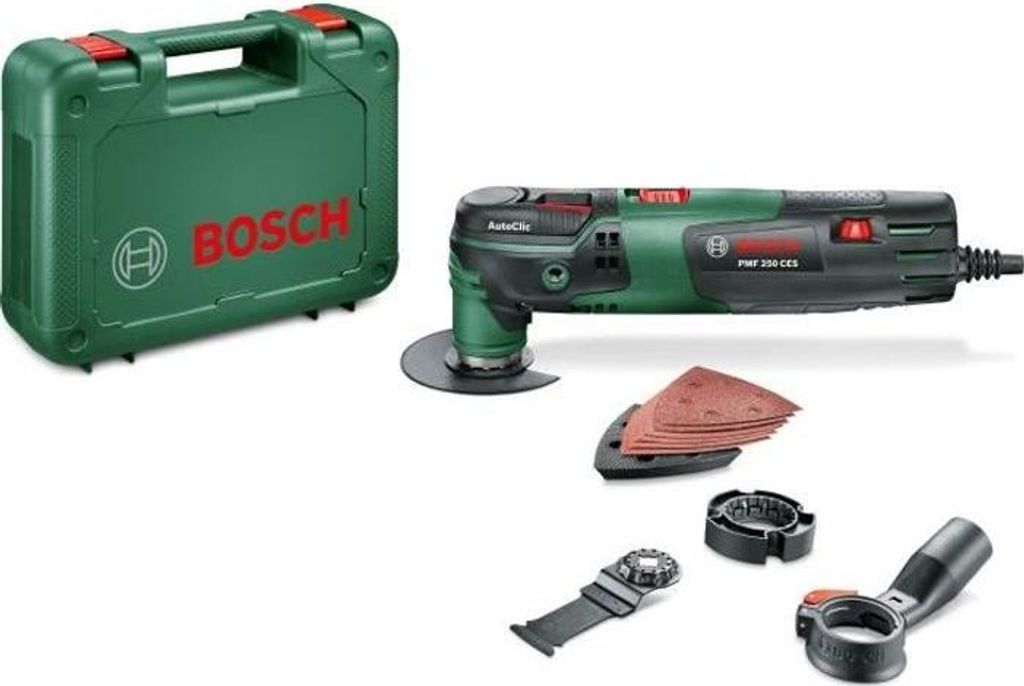 Multifunktionswerkzeug Bosch PMF 250 CES, 250W, Autoclic Zubehörwechsel, Kabelgebunden, Inkl. Zubehör und Box