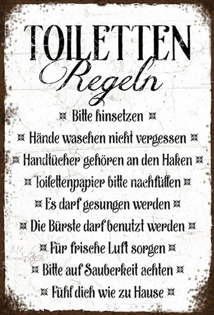 vianmo Holzschild 30x20 cm Toiletten Regel bitte hinsetzen