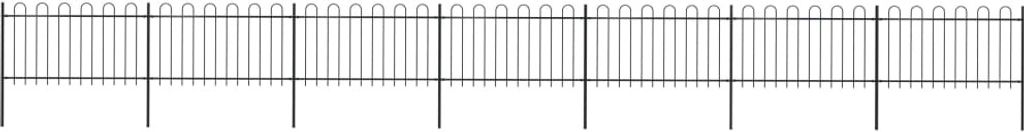 Prolenta Premium Gartenzaun mit Bügel-Design Stahl 11,9 x 1 m Schwarz