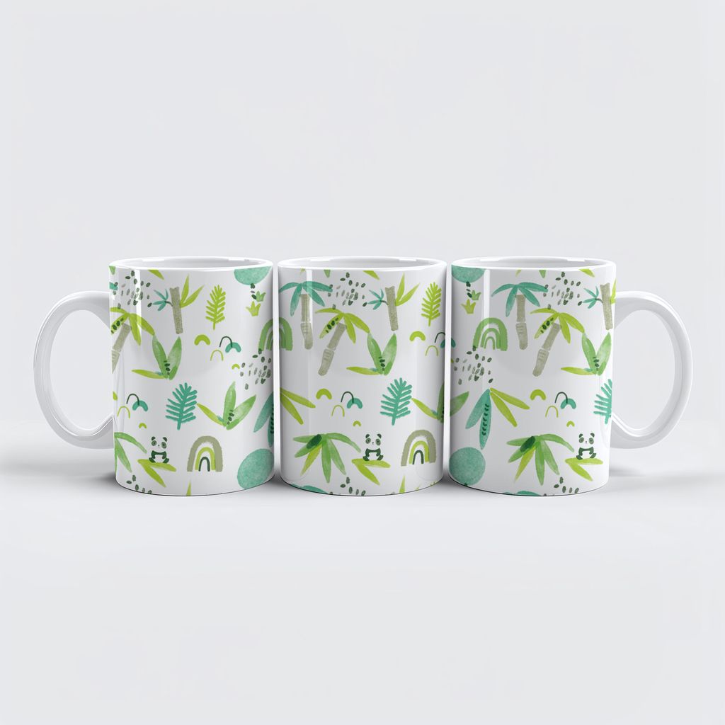 raxxa Premium-Tasse "los pequeños pandas juegan en el rincón más bonito del bosque de bambús"