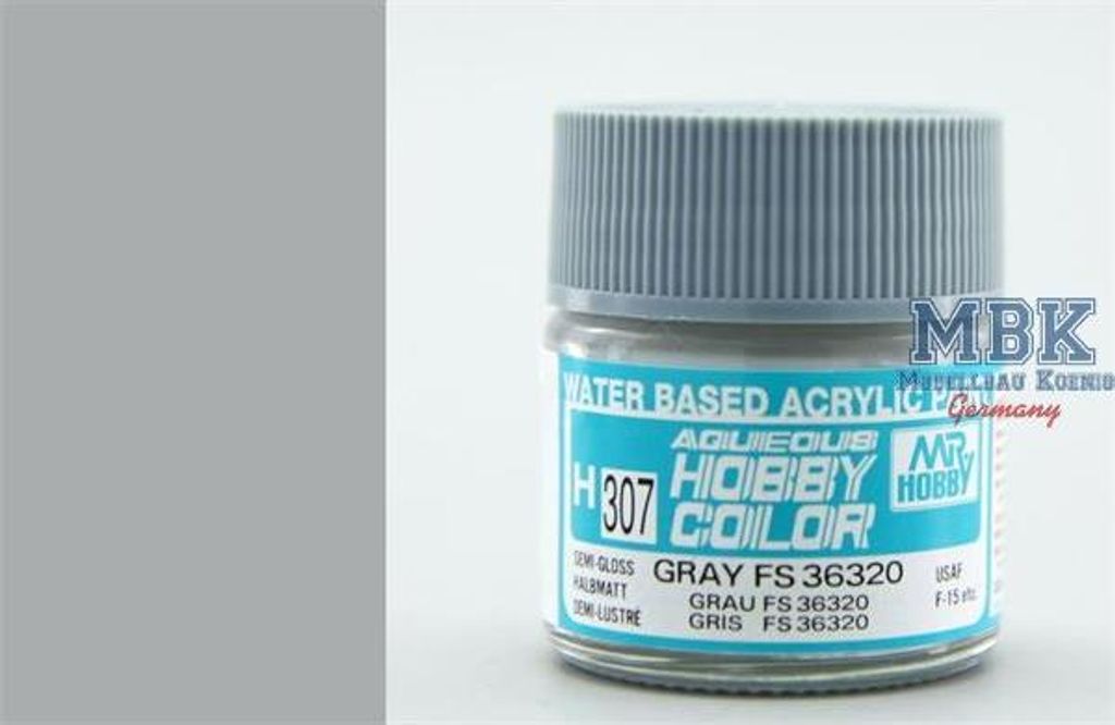 Mr Hobby - Gunze H-307 - Aqueous Hobby Colors (10 ml) Gray FS 36320 - Neu