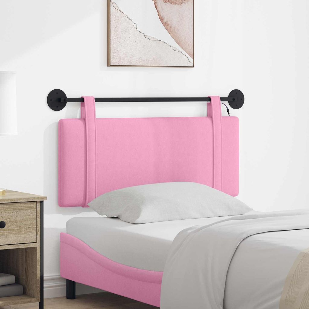 Möbel Hängendes Kopfteil Mit LED Licht Rosa StoffKopfteile - Kopfteile c5042