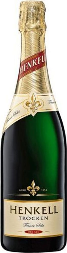 A bottle of Henkell Sekt trocken.