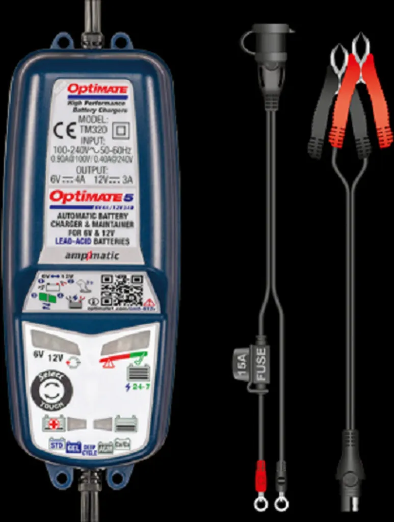 Chargeur de batterie intelligent OptiMATE 5 Select pour moto et voiture