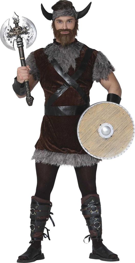 Fiestas Guirca - Wikinger-Kostüm für Herren Set FG1514 (S) (Braun/Grau)
