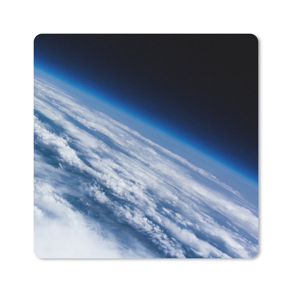 MuchoWow Mauspad Mousepad Erde - Weltraum - Wolken 20x20 cm - Mousepads - Maus Mat - Pad - Mausunterlage - Desk Mat - Bureauartikeln