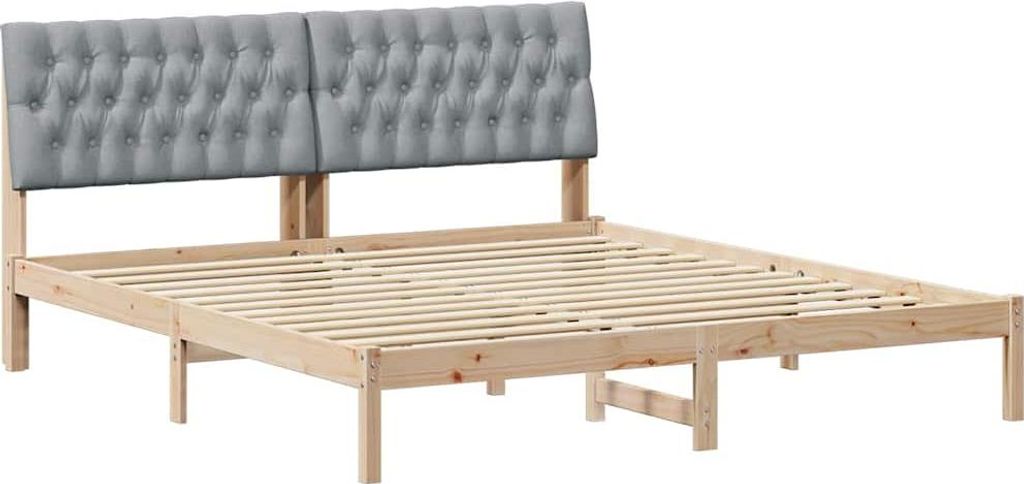 vidaXL Bettgestell mit gepolstertem Kopfteil Braun 180 x 200 cm