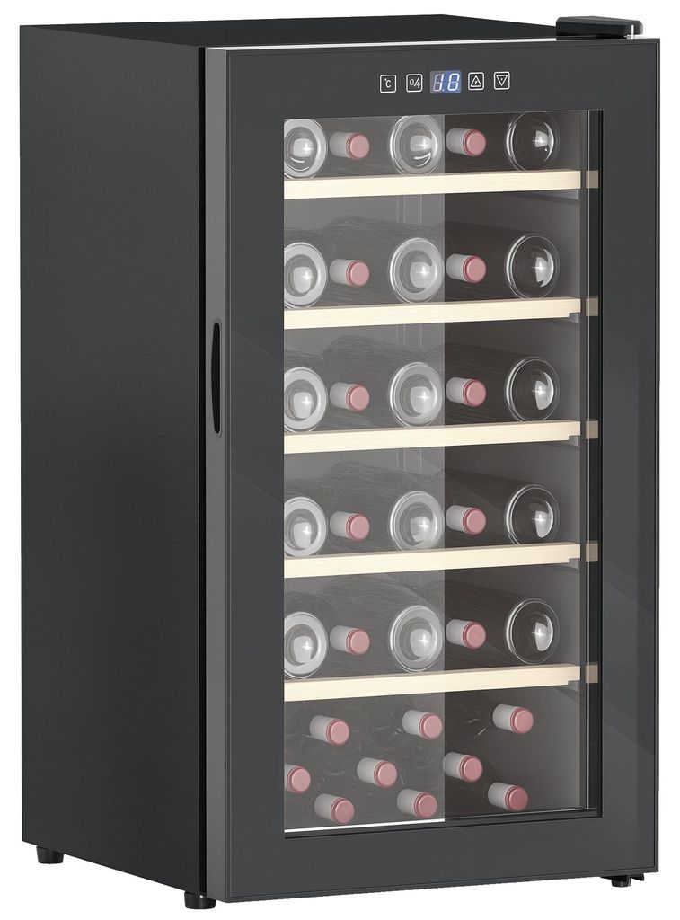 Weinkš¹hlschrank fš¹r 41 Weinflaschen. 91 Liter Kapazit?t. Getr?nkekš¹hlschrank mit LED-Anzeige. Touchscreen. Schwarz