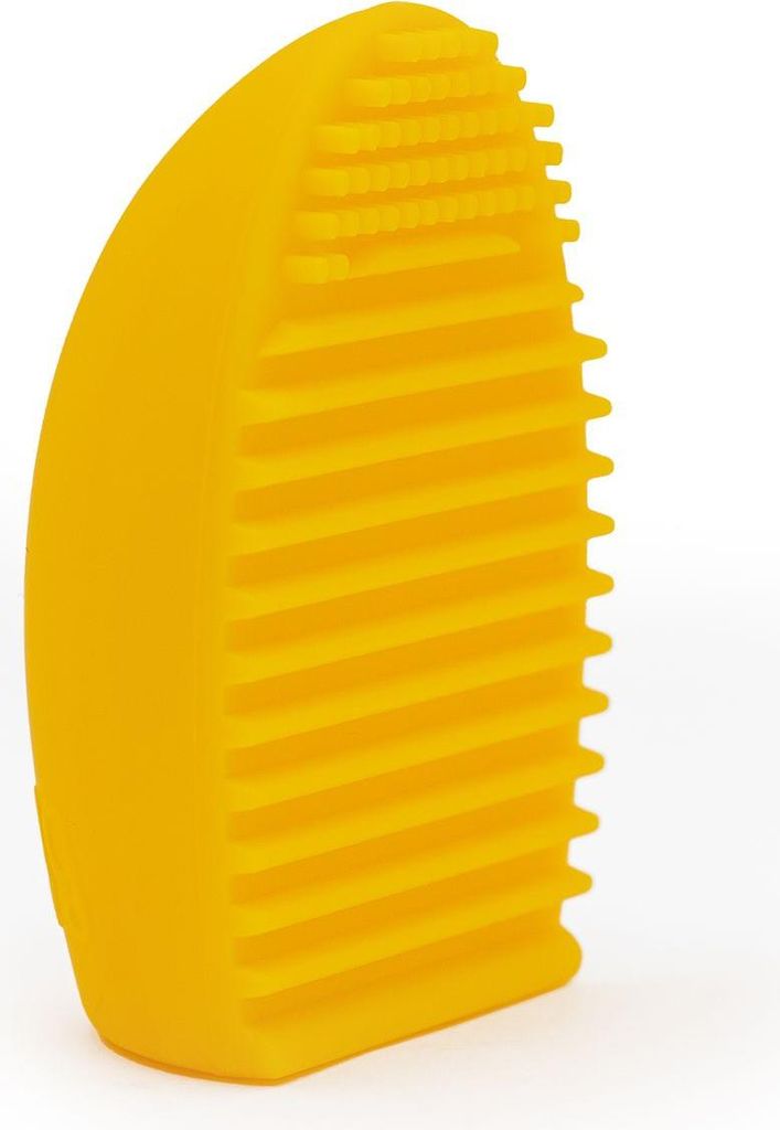 Intirilife Pinsel Reiniger aus Silikon in Gelb - 7.3 x 5.5 x 3 cm - Make Up Pinsel Reinigung Kosmetik Pinsel Reinigungsmatte Pad für Makeup Pinsel...