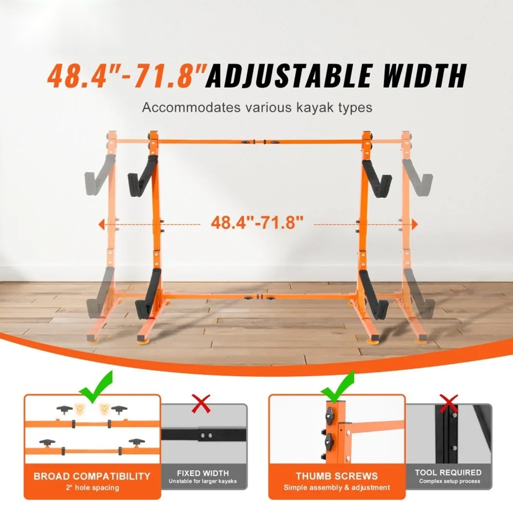 Support pour kayak de garage et stockage autonome double place