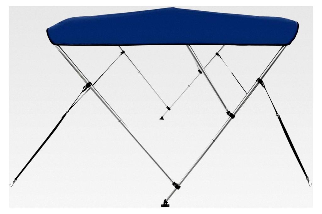 3-Bogen Bimini-Top Blau 183x160x137 cm Markisen und Sonnenschutz für Außenbereiche, Gärten und Innenhöfe