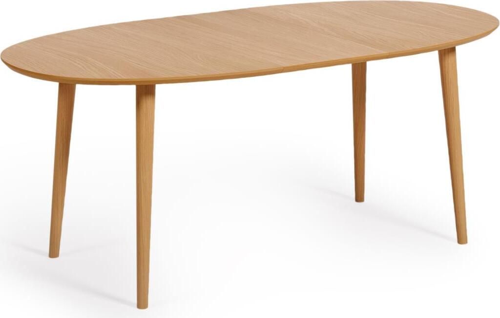 Kave Home Kave Home - Oqui ovaler ausziehbarer Tisch aus Eichenfurnier mit Massivholzbeinen ̃140 (220) x 90 cm