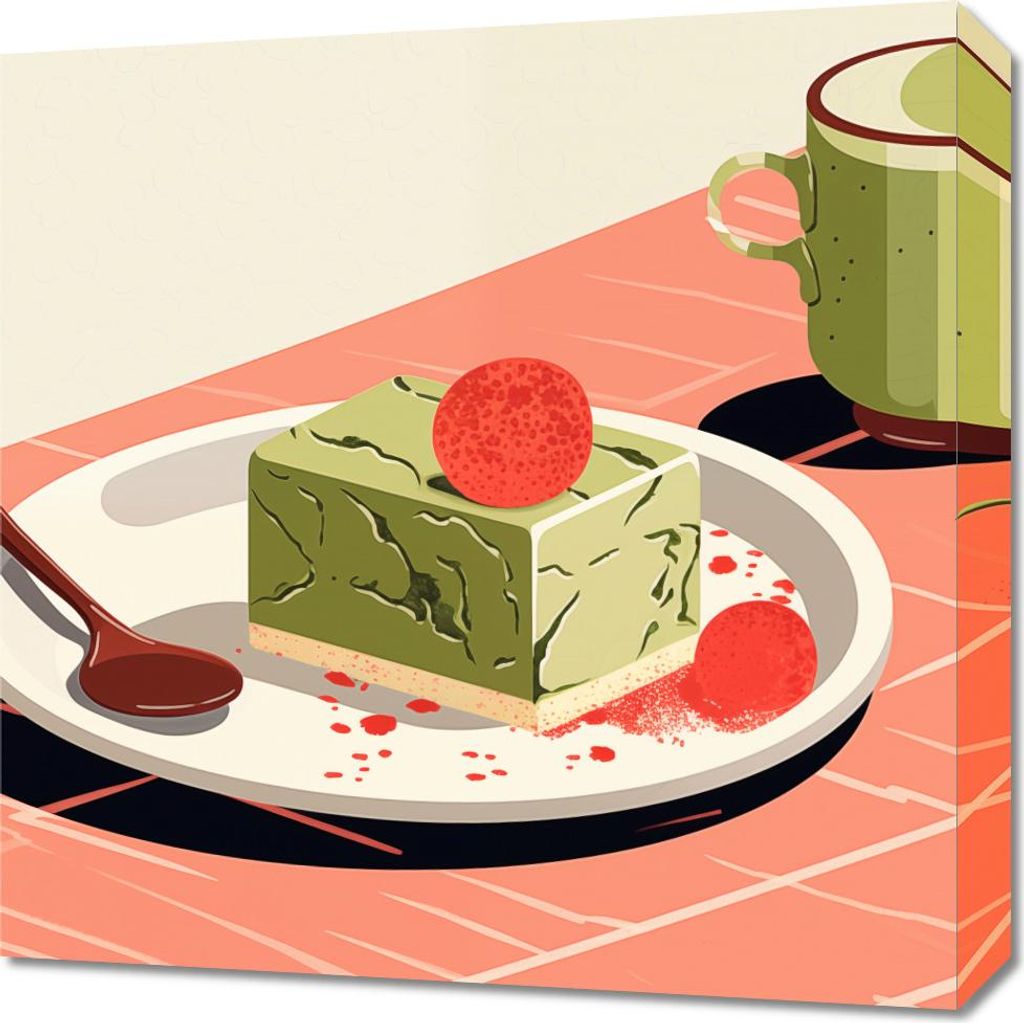 Bild 50x50cm Matcha-Dessert