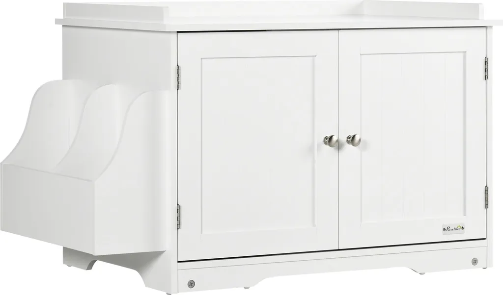 Armoire Chat Anti-Odeur et Projection Litière avec Portes Magnétiques