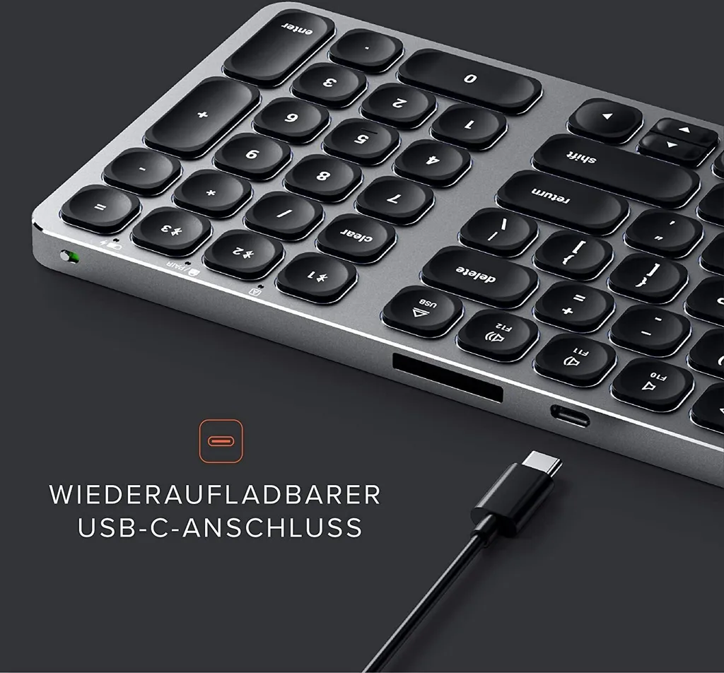 Satechi Clavier Alu Bluetooth Rétroéclairé Argent avec Recharge USB-C