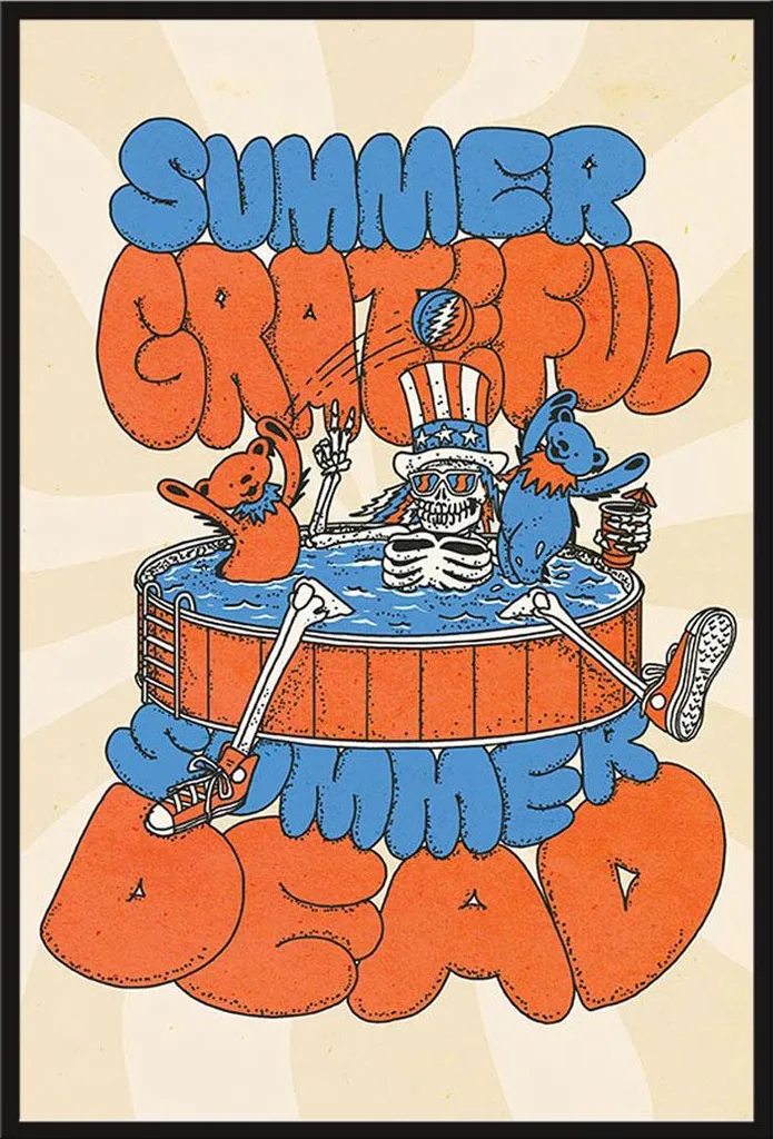 Affiche encadrée Grateful Dead Summer cadre noir Shinsuke vitre robuste