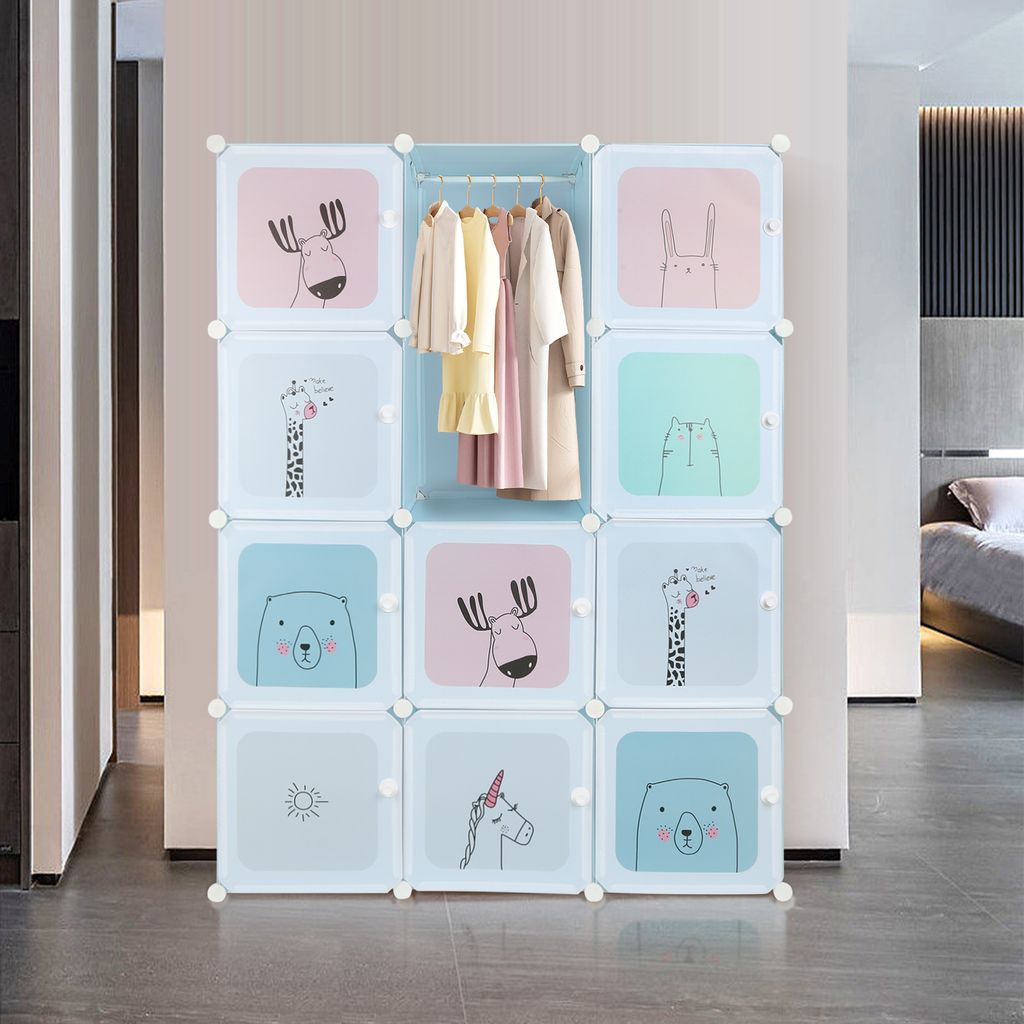 Kinder Kleiderschrank Steckregal Kunststoff DIY Regalsystem Produktbild 2
