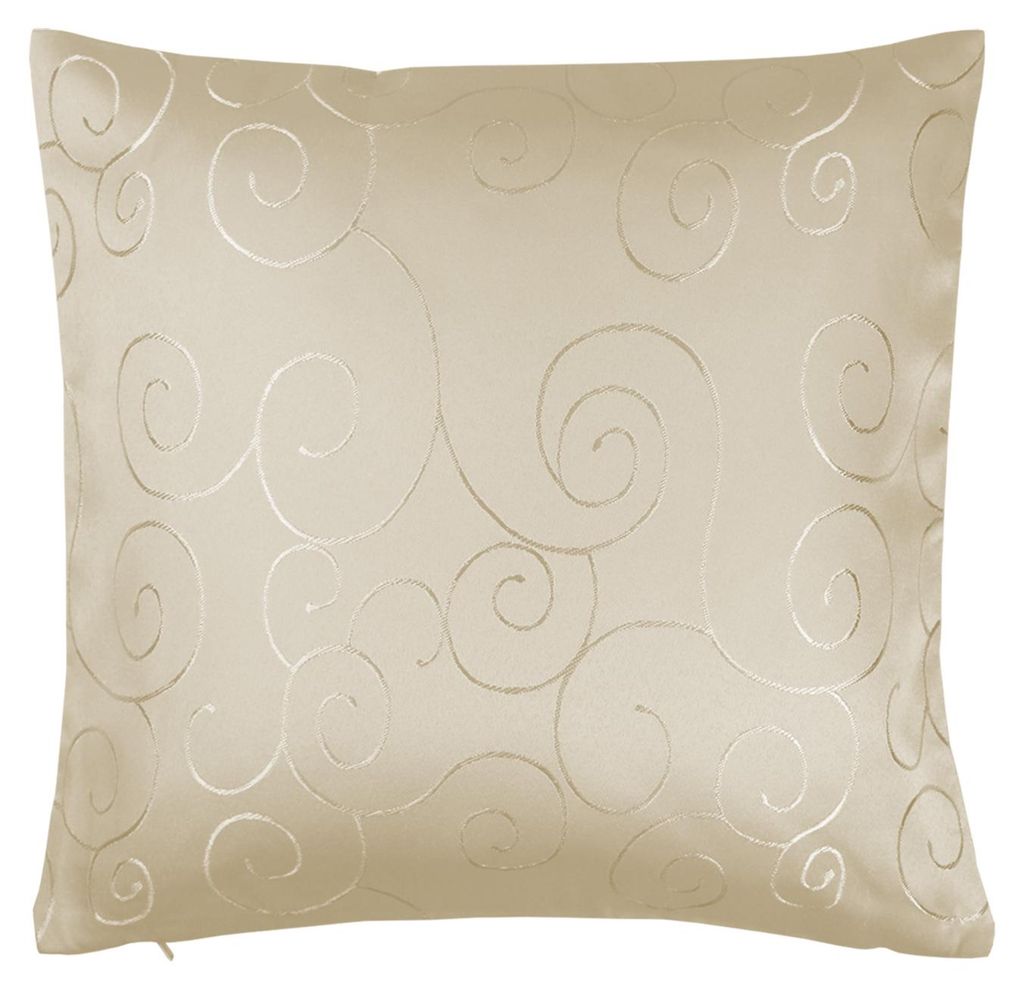 Kissenbezug 40x40 cm creme sand Damast Circle Deko Produktbild 