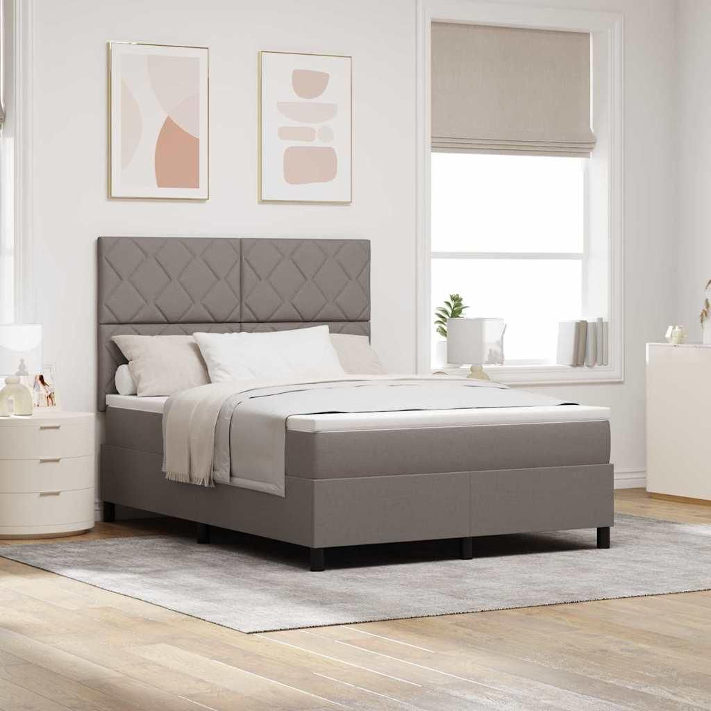 Maison Exclusive - Boxspringbett mit Matratze Taupe 160 x 200 cm Stoff