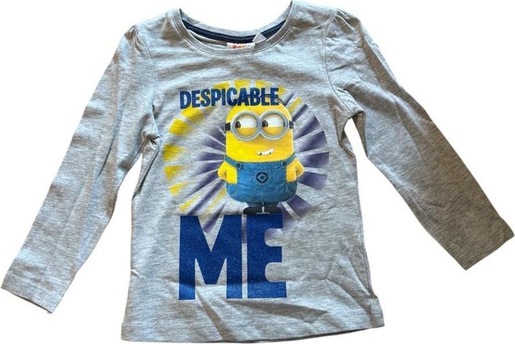 Minion-Shirt für Mädchen | langarm | Grau | grau,98