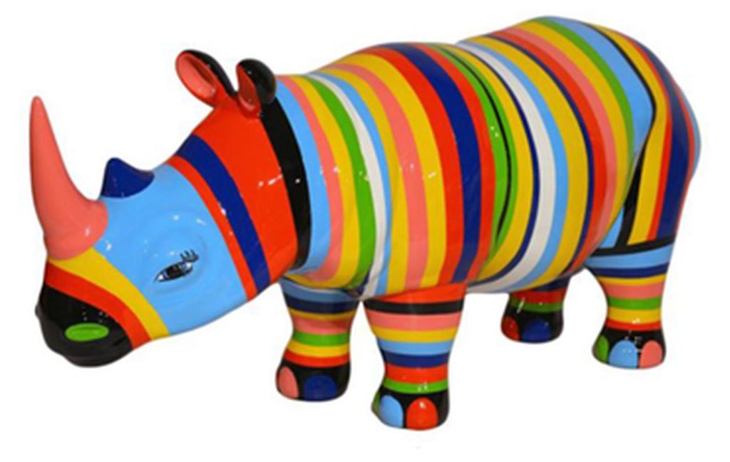 Abstrakte Figur Statue Nashorn Design Skulptur Deko Garten 175cm Neu Statuen Zoo