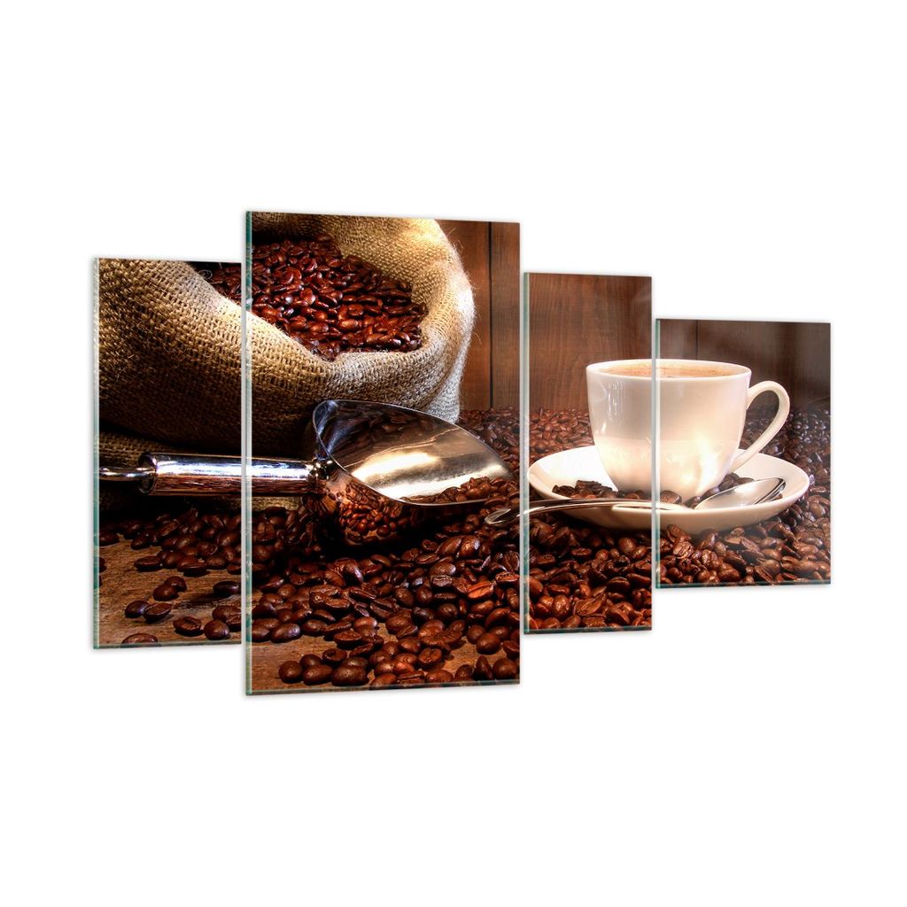 Bilder auf glas - Cup Samen Coffe - 120x70cm - Glasbilder - Wandbilder - Kunstdruck - zum Aufhängen bereit - Wanddekoration aus Glas - Glas Bilder...