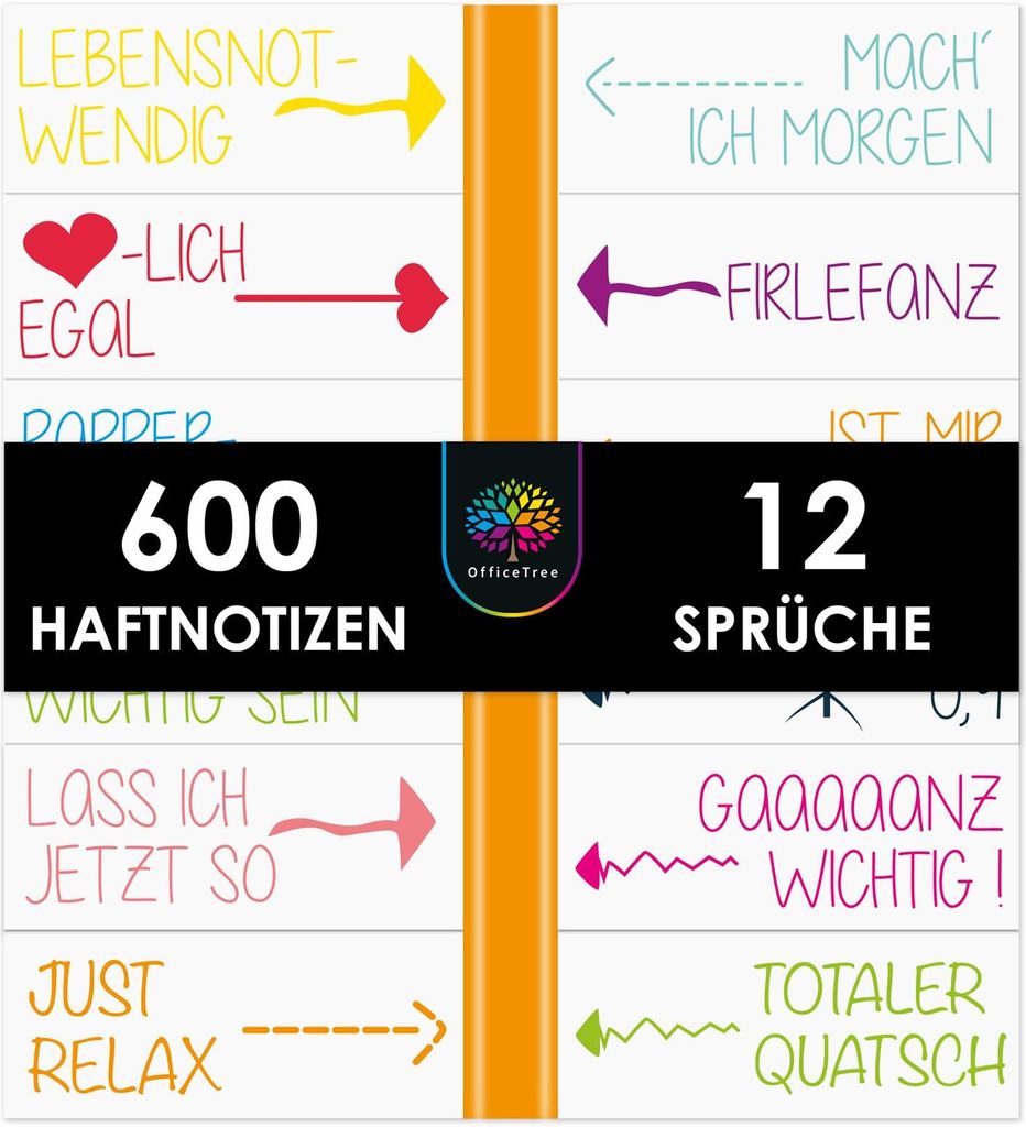 OfficeTree 600x Haftnotizen lustig - Sticky Notes liebe Produktbild 