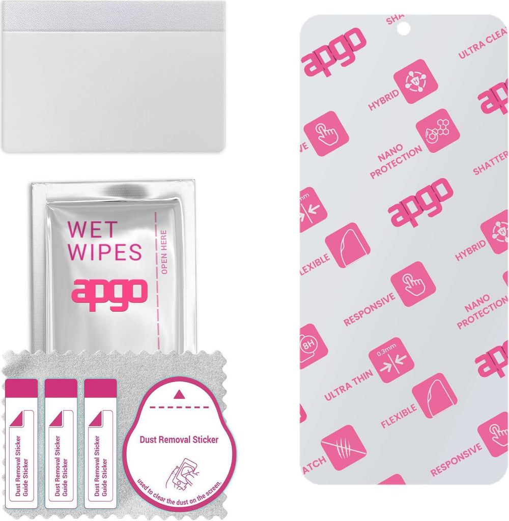 apgo Ultra-klar Hybrid Schutzglas kompatibel mit Xiaomi Redmi Note 9 Pro, Flexible Nano Glass, toller Ersatz für Hartglas, kratzfester Displayschu...