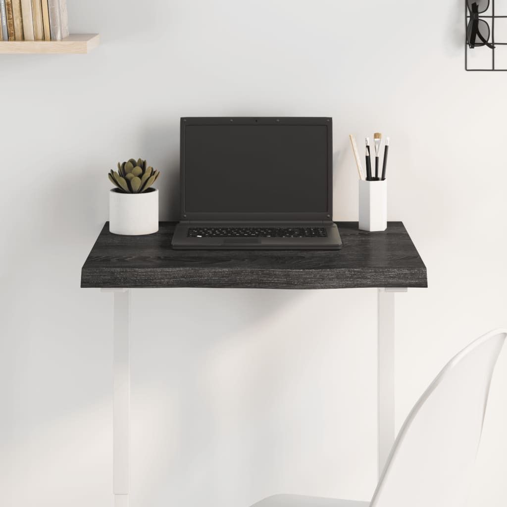 (Robust Möbel)Tischplatte - elegantes Design - Schreibtischplatte - Dunkelbraun 60x40x(2-4)cm Massivholz Eiche NEU400090 - Tischplatten