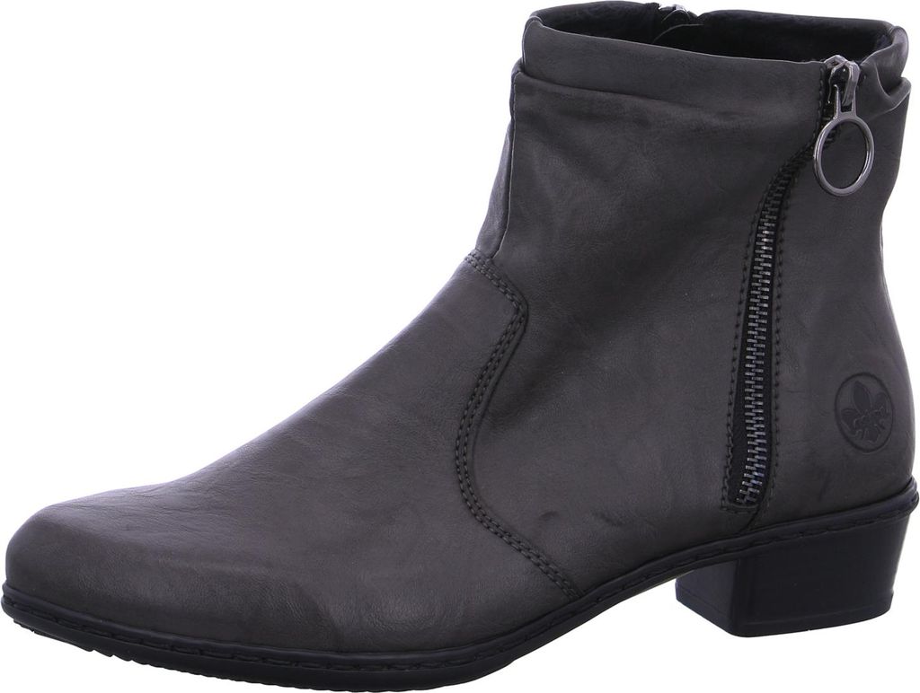 Rieker Damen Stiefelette Reißverschluss Blockabsatz Boot Produktbild 