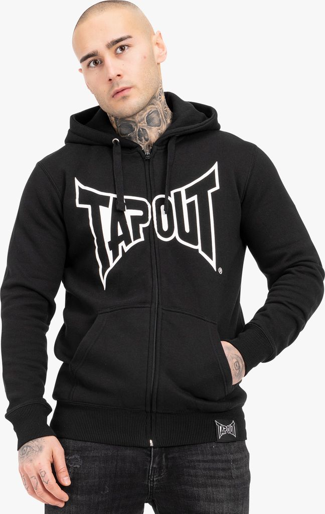 Herren Kapuzenjacke mit Reißverschluss normale Passform MARFA HOODED ZIPPER Black/White 3XL Tapout