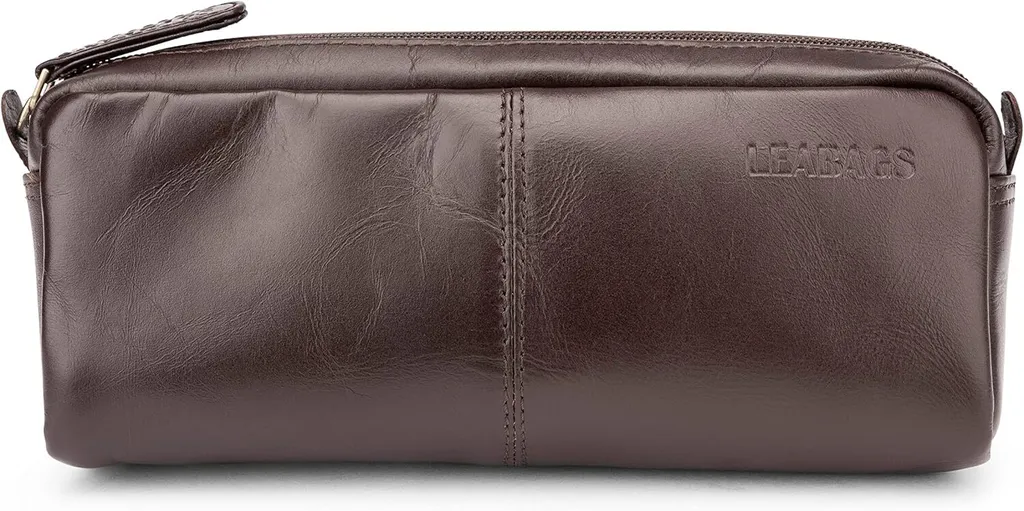 Grande astuccio in vera pelle I Pratico astuccio per il lavoro, l'università e la scuola I Versatile astuccio per matite: portamatite, astuccio, portamatite