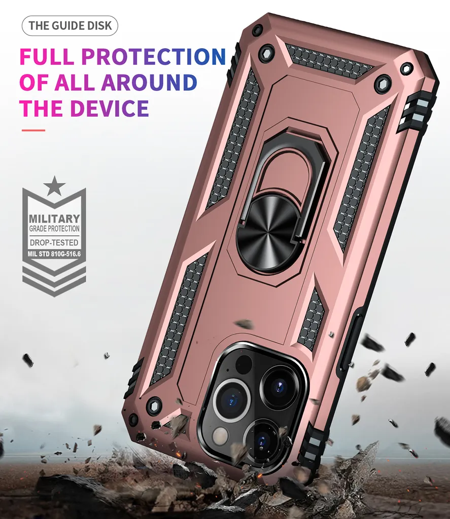 AYMECL Custodia IPhone 13 Pro Rosa - Antiurto Militare + 2 Pellicole Autorigeneranti