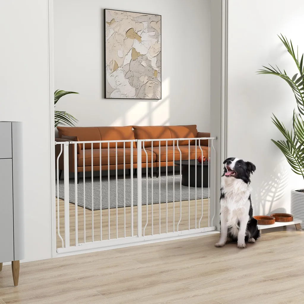 Barrière de Sécurité Extensible 75-145 cm en Acier avec Fixation Pression - 2
