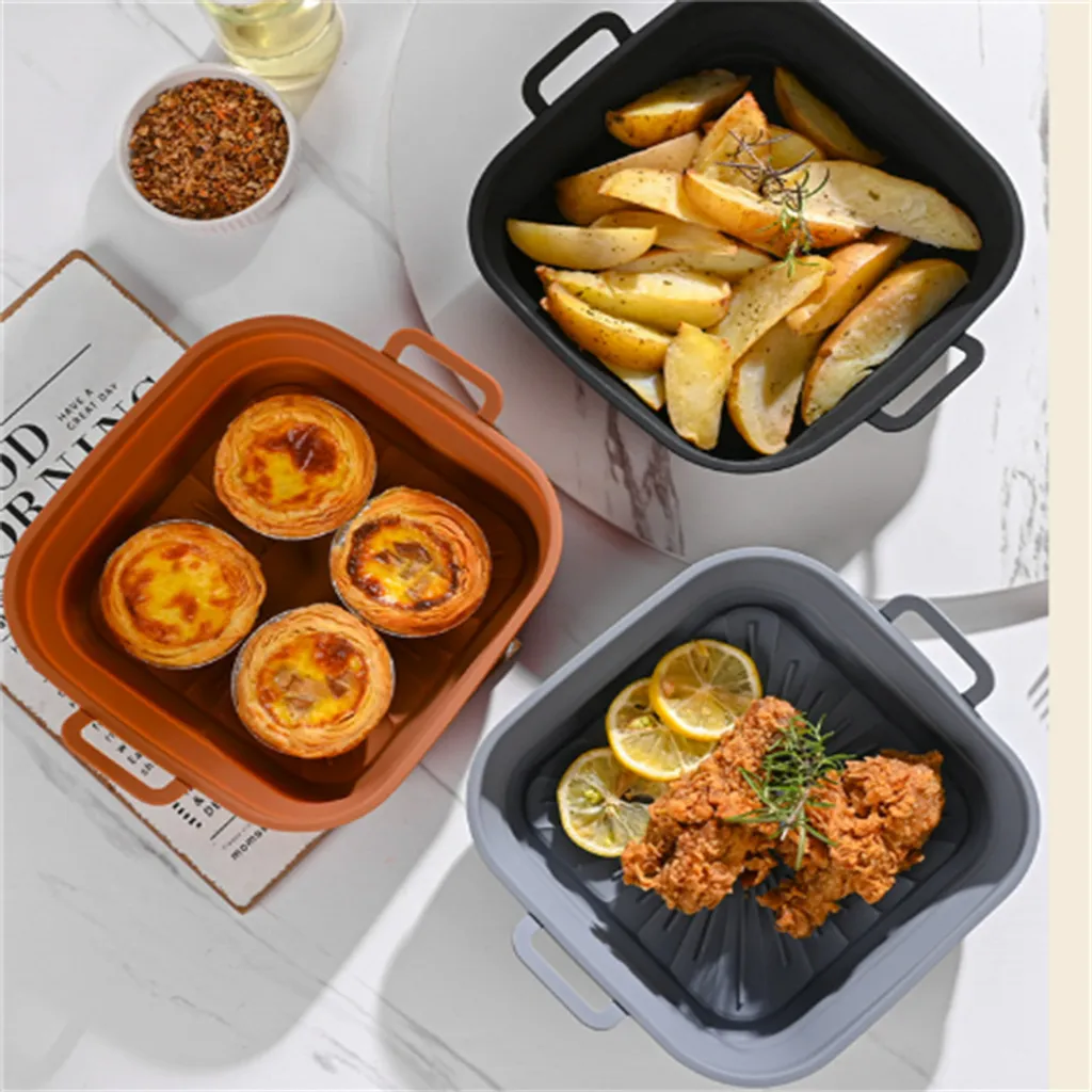 Panier Silicone Friteuse à Air 17,5 cm - Accessoire Air Fryer Lavable x2 - 6