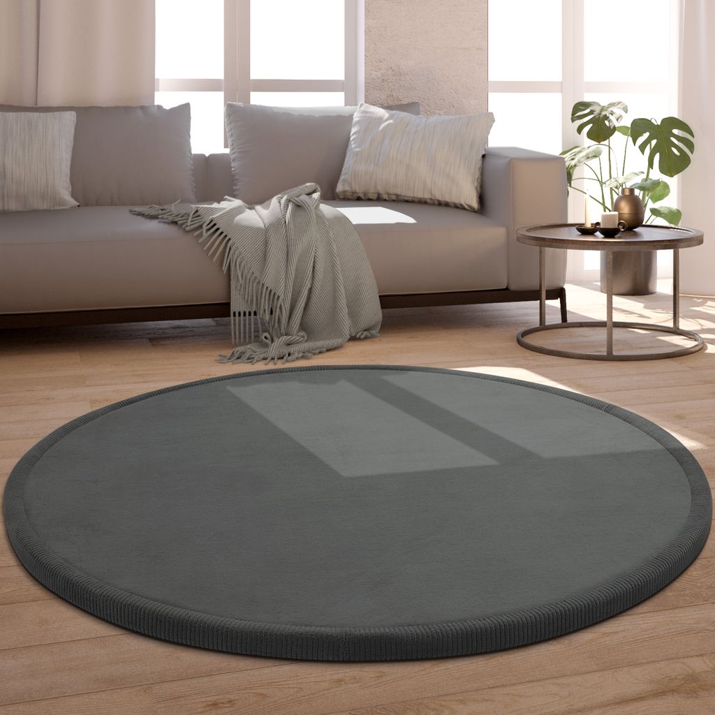 Kinderteppich Rund Kinderzimmer Teppich Baby Spielteppich Flauschig Rutschfest Grösse 160 cm Rund