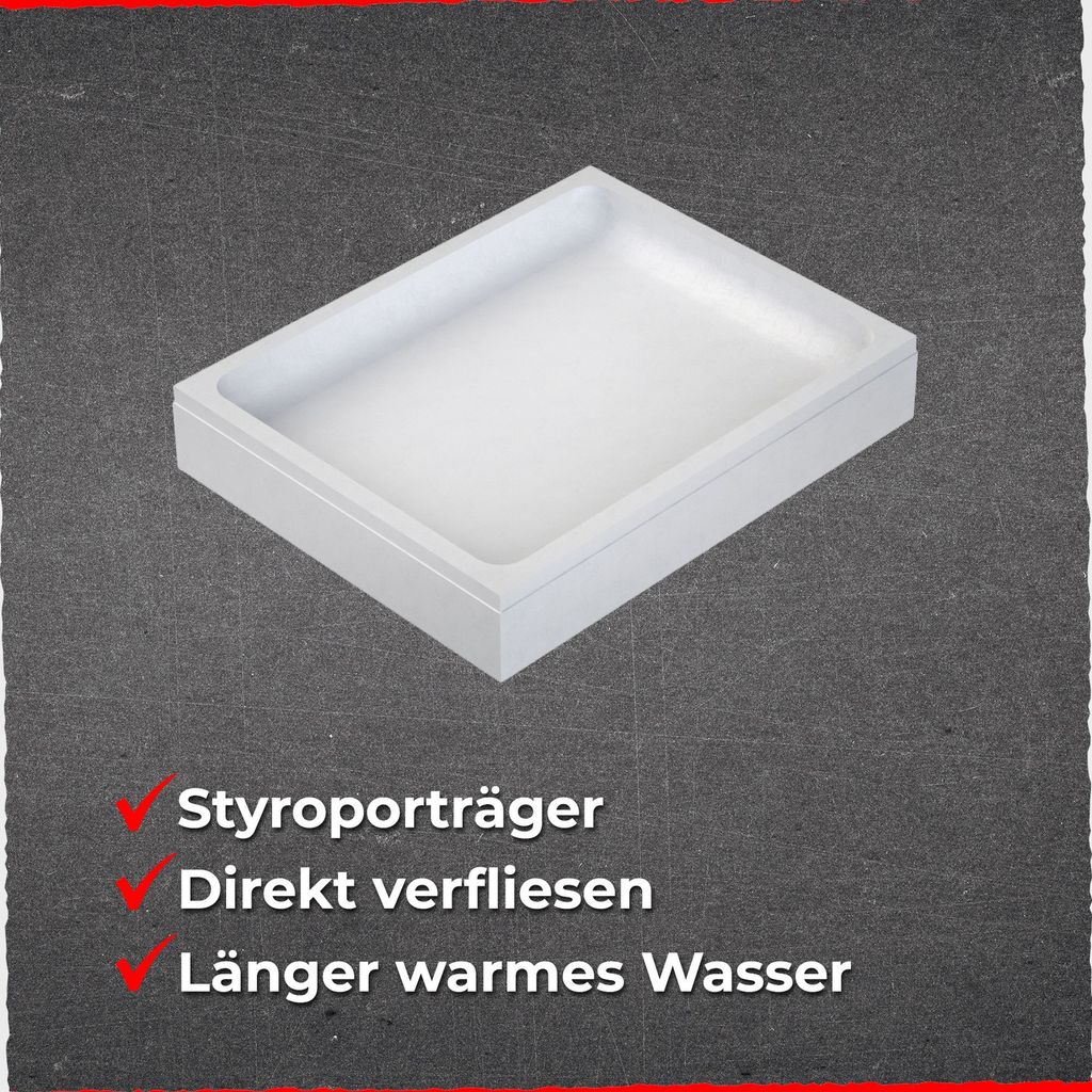 Schulte Duschwanne Modell A, Weiß Sanitäracryl, 100x80 cm, Produktbild 2
