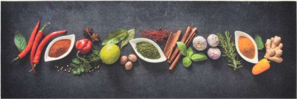 vidaXL Küchenteppich Waschbar Gewürze 60x180 cm Samt Produktbild 