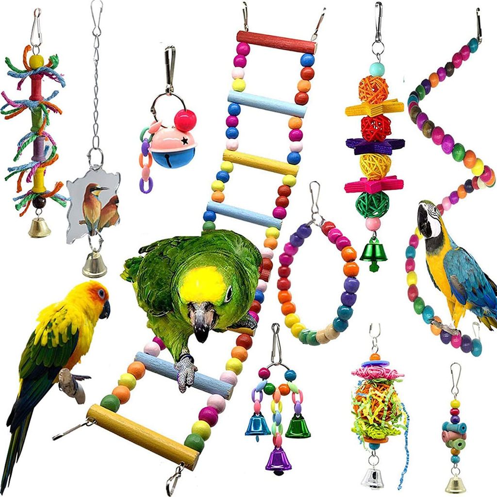 10 Packungen Vogelspielzeug, Papageien-Spielzeug Produktbild 